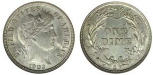 Barber 1902 Dime