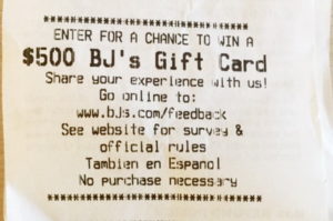 Sweepstakes Receipt Offer