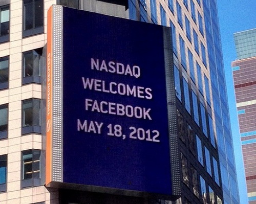 Facebook Sign for Nasdaq